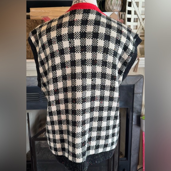 Vintage Kitsch Realtor Sweater Vest Embroidered Deed For Sale Made in USA Artsy - Picture 6 of 9